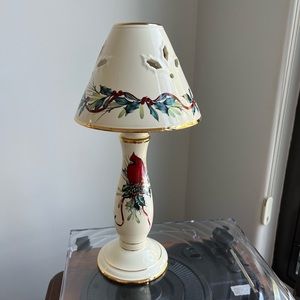 Collectible Lenox Winter Greetings Candlestick Lamp and Shade NIB